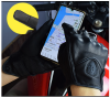 Leather gloves for use with touch screen devices
