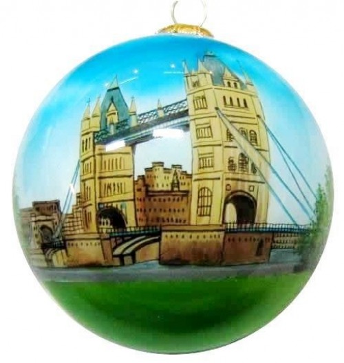 Hand-painted glass Christmas ball