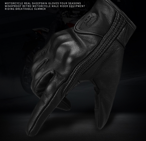 Leather gloves for use with touch screen devices